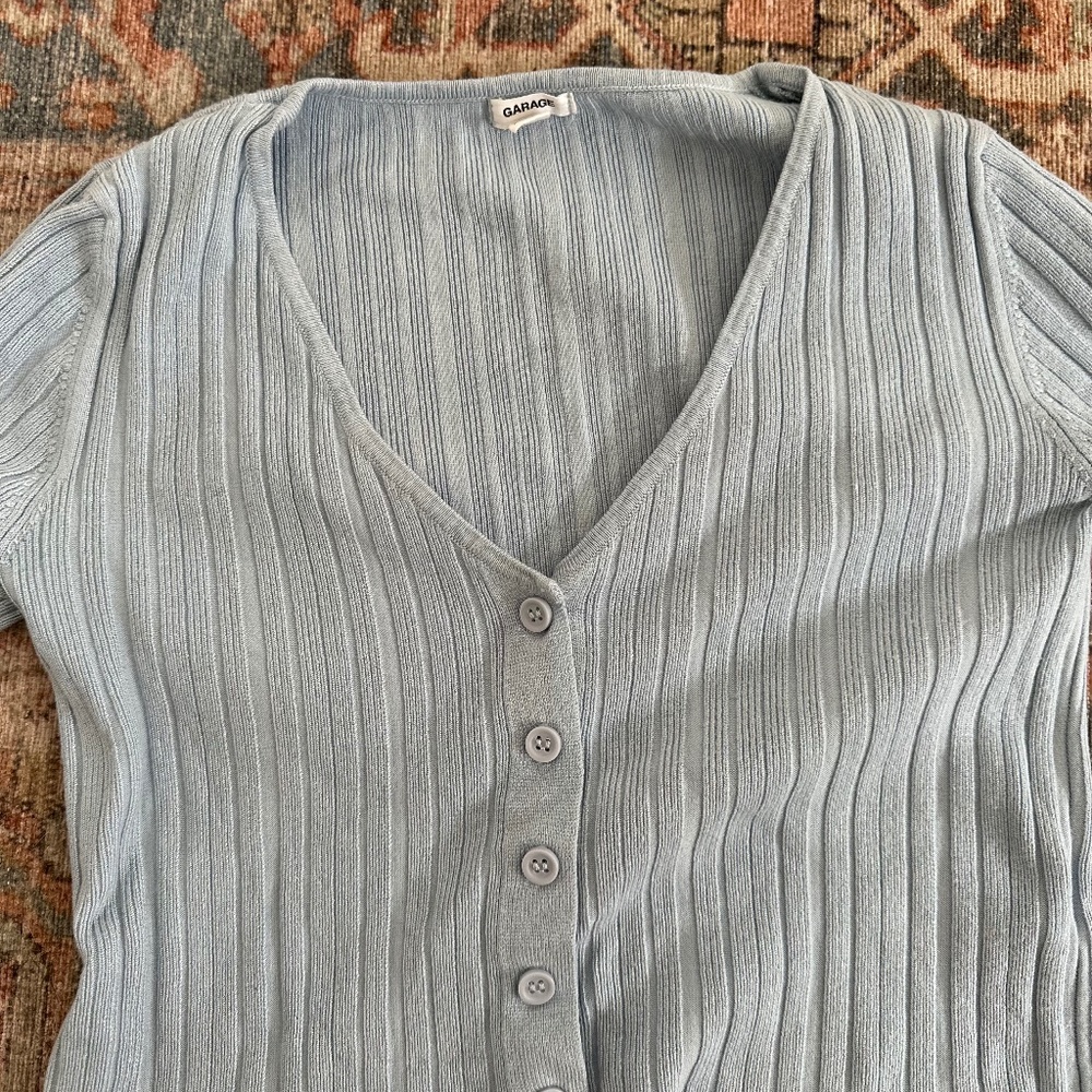 Garage Blue Cropped Long Sleeve